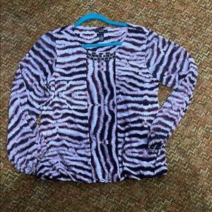 Alfani Black and White Patterned Top